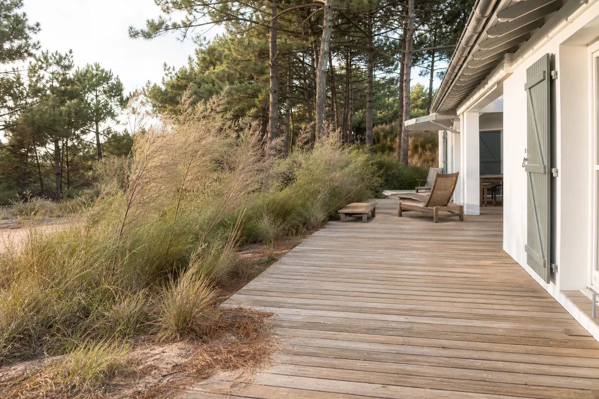 Terrasse en bois dans les Landes : essences, pose et prix